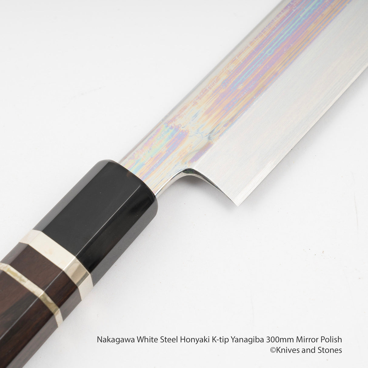 Nakagawa White Steel Honyaki K-tip Yanagiba 300mm Mirror Polish