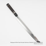 Nakagawa White Steel Honyaki Sakimaru Takobiki 270mm Mirror Polish