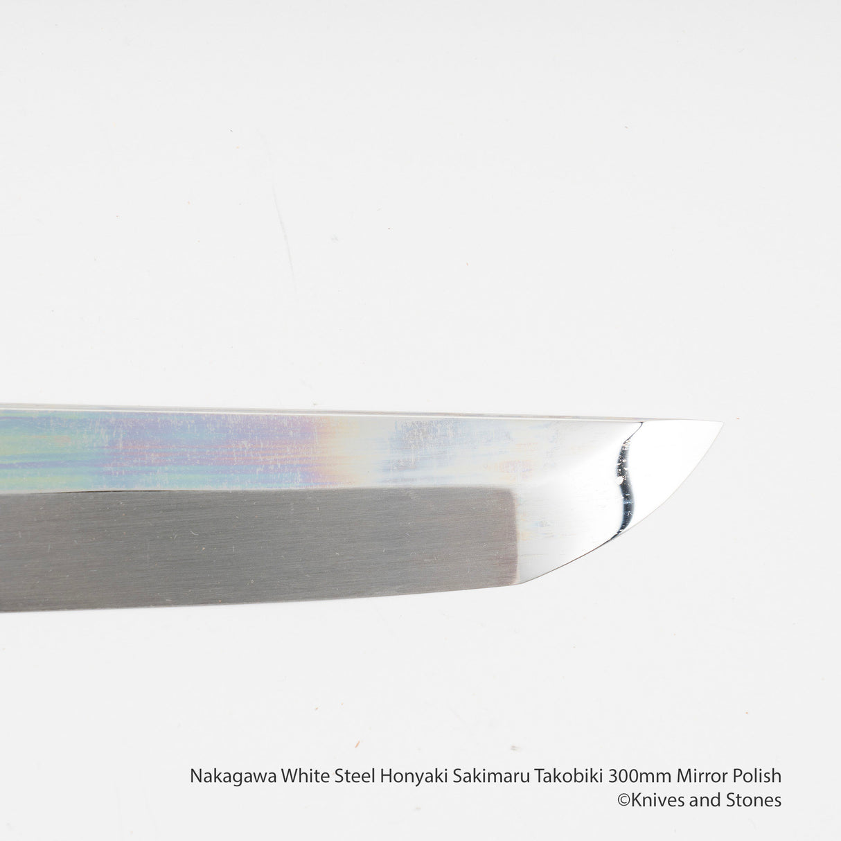 Nakagawa White Steel Honyaki Sakimaru Takobiki 300mm Mirror Polish