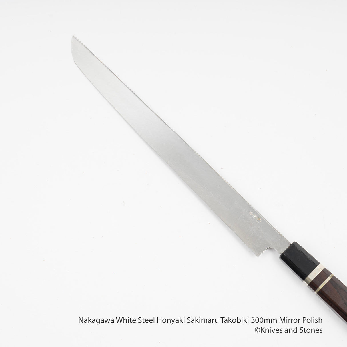 Nakagawa White Steel Honyaki Sakimaru Takobiki 300mm Mirror Polish