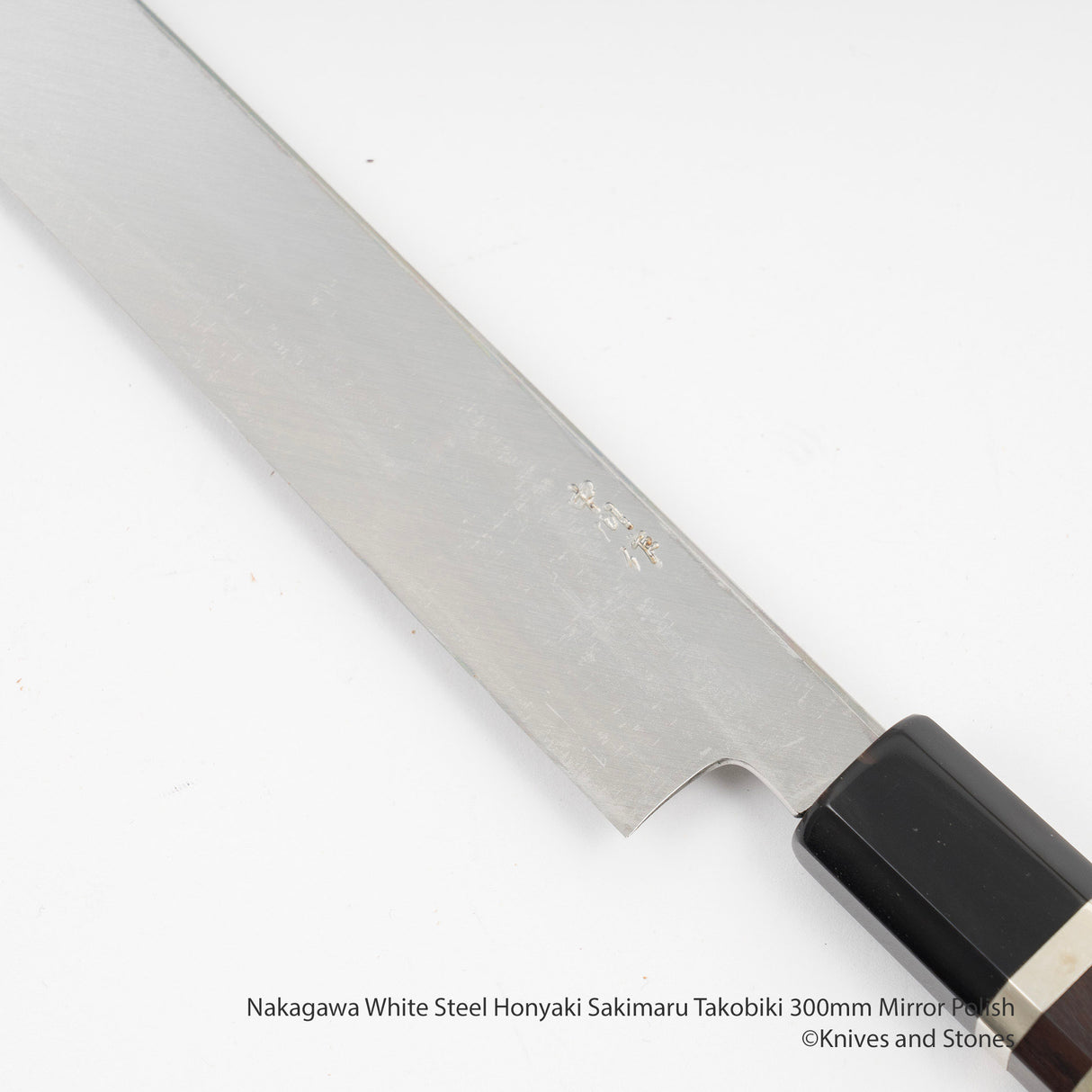 Nakagawa White Steel Honyaki Sakimaru Takobiki 300mm Mirror Polish