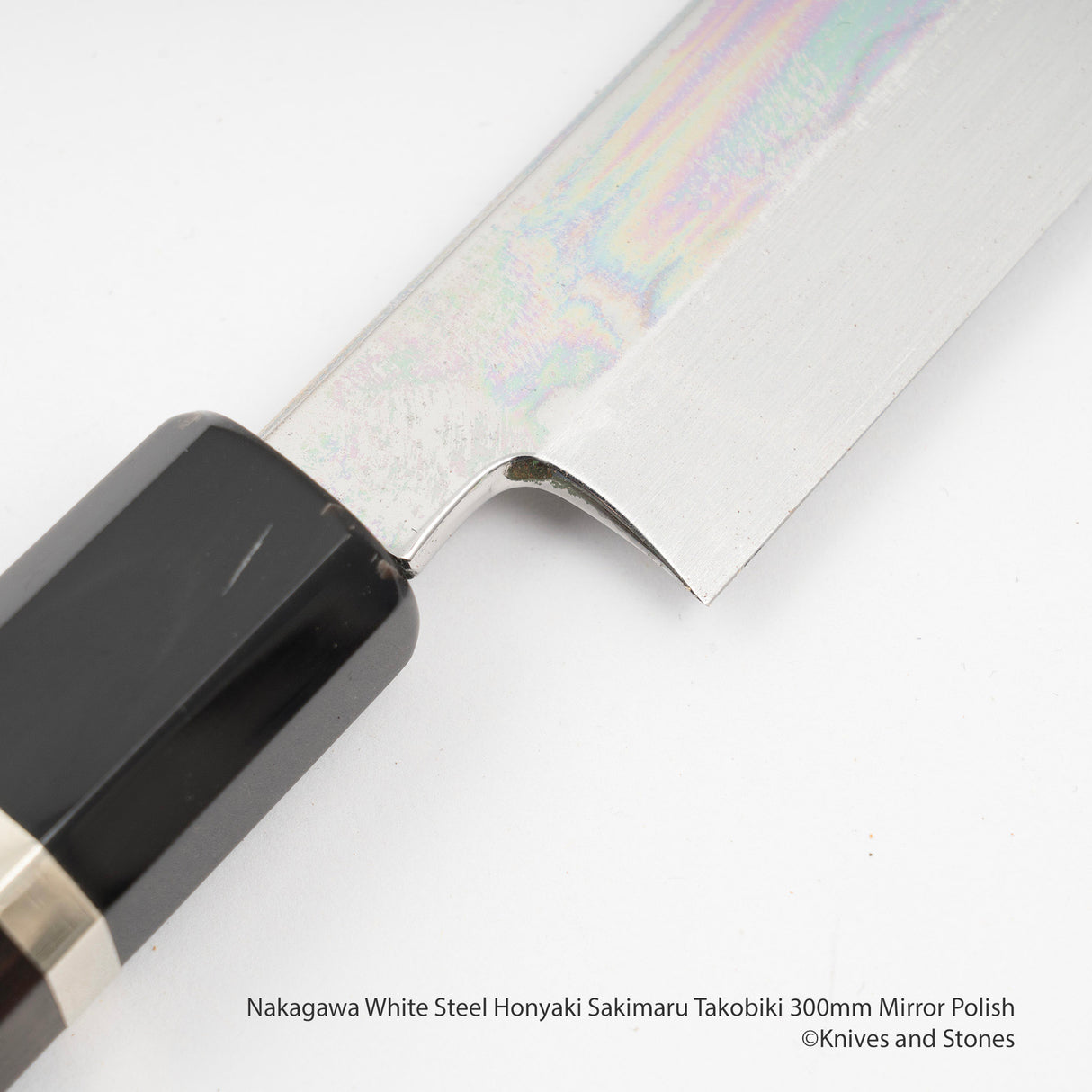 Nakagawa White Steel Honyaki Sakimaru Takobiki 300mm Mirror Polish