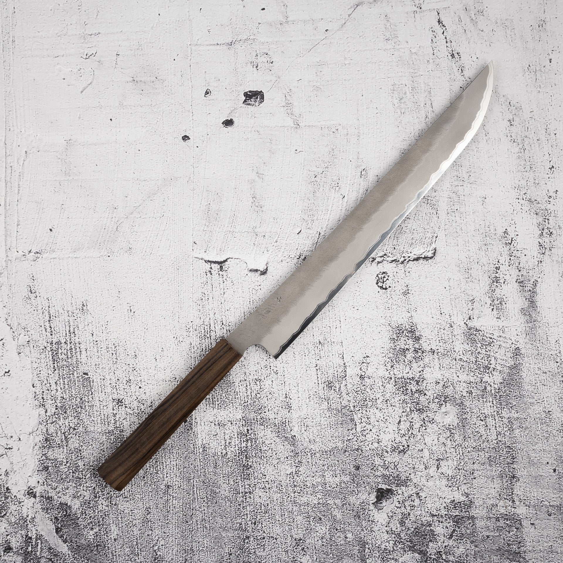二唐青紙鋼/ 青鋼(青) 超級先丸筋引300mm 鎚目灰檀– Knives and Stones