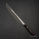 Nigara Anmon Kurozome Blue 2 Damascus Sakimaru Takobiki Yanagiba 300