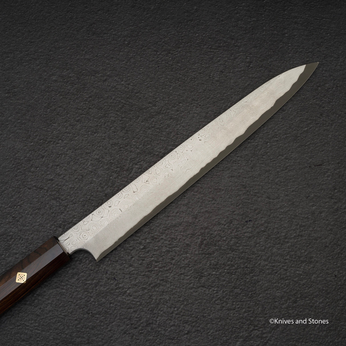 Nigara Anmon Kurozome Blue 2 Damascus Yanagiba 270mm