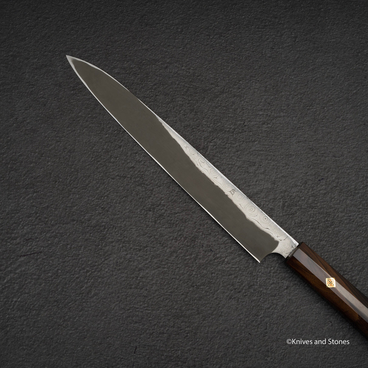 Nigara Anmon Kurozome Blue 2 Damascus Yanagiba 270mm