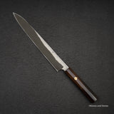 Nigara Anmon Kurozome Blue 2 Damascus Yanagiba 270mm