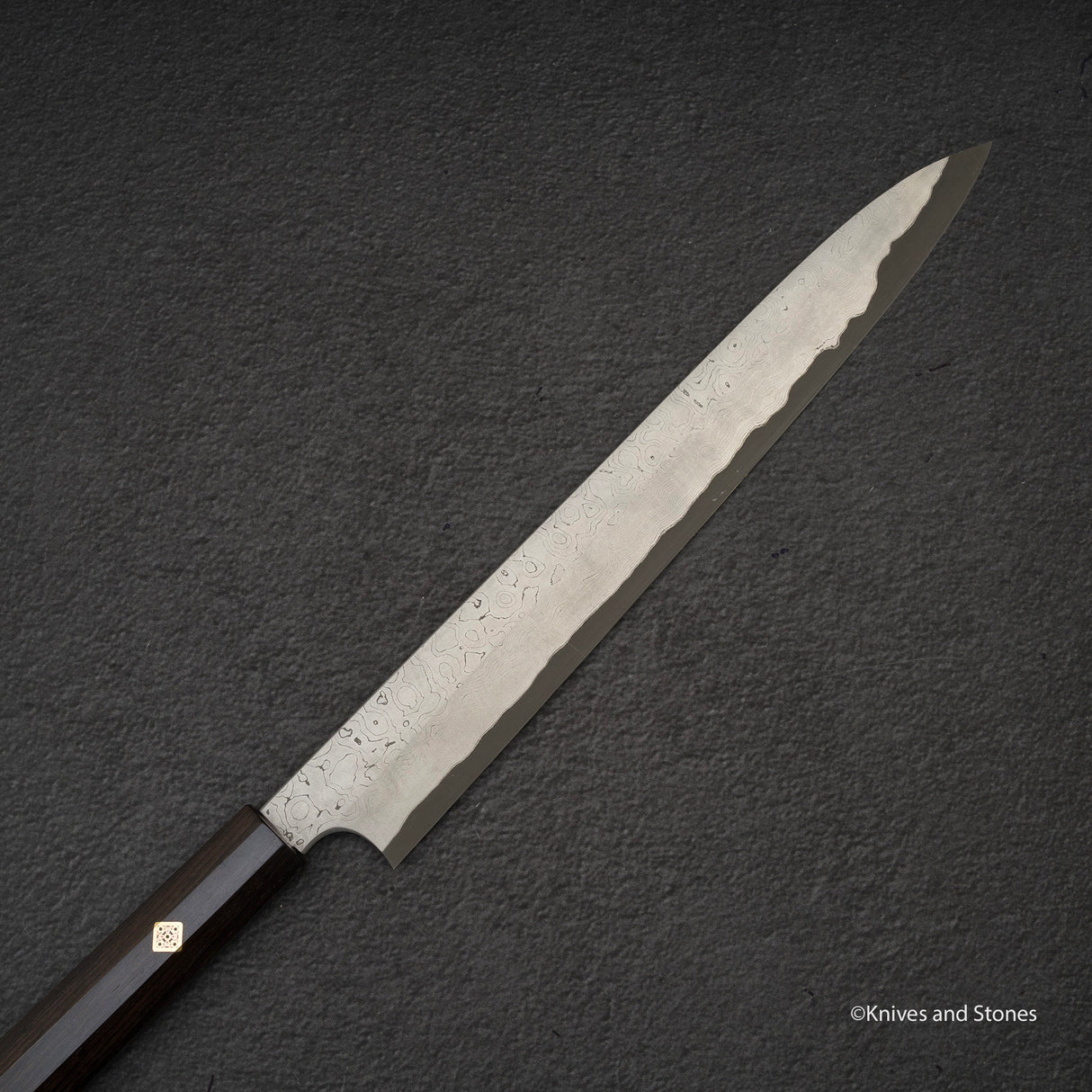Nigara Anmon Kurozome Blue 2 Damascus Yanagiba 300mm
