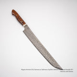 Nigara Anmon SG2 Damascus Sakimaru Sujihiki 300mm Ironwood Handle SP1