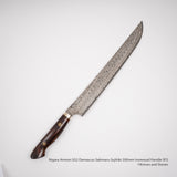 Nigara Anmon SG2 Damascus Sakimaru Sujihiki 300mm Ironwood Handle SP2