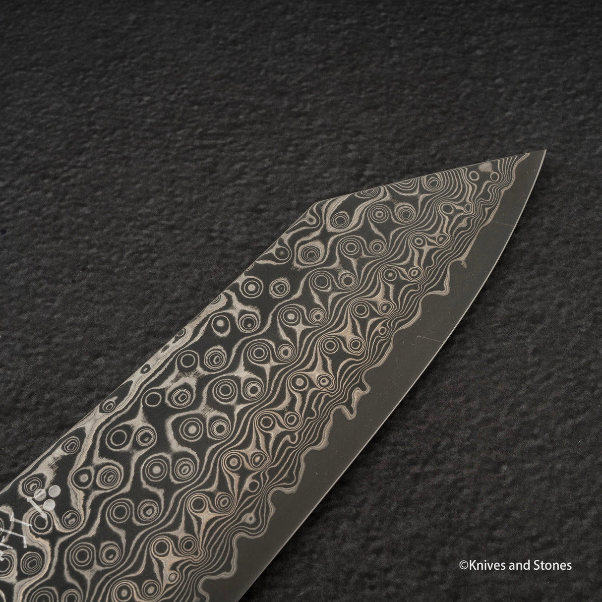 Nigara Anmon (暗紋) SG2 Raindrop Damascus Bunka 180mm Brich Burl Handle