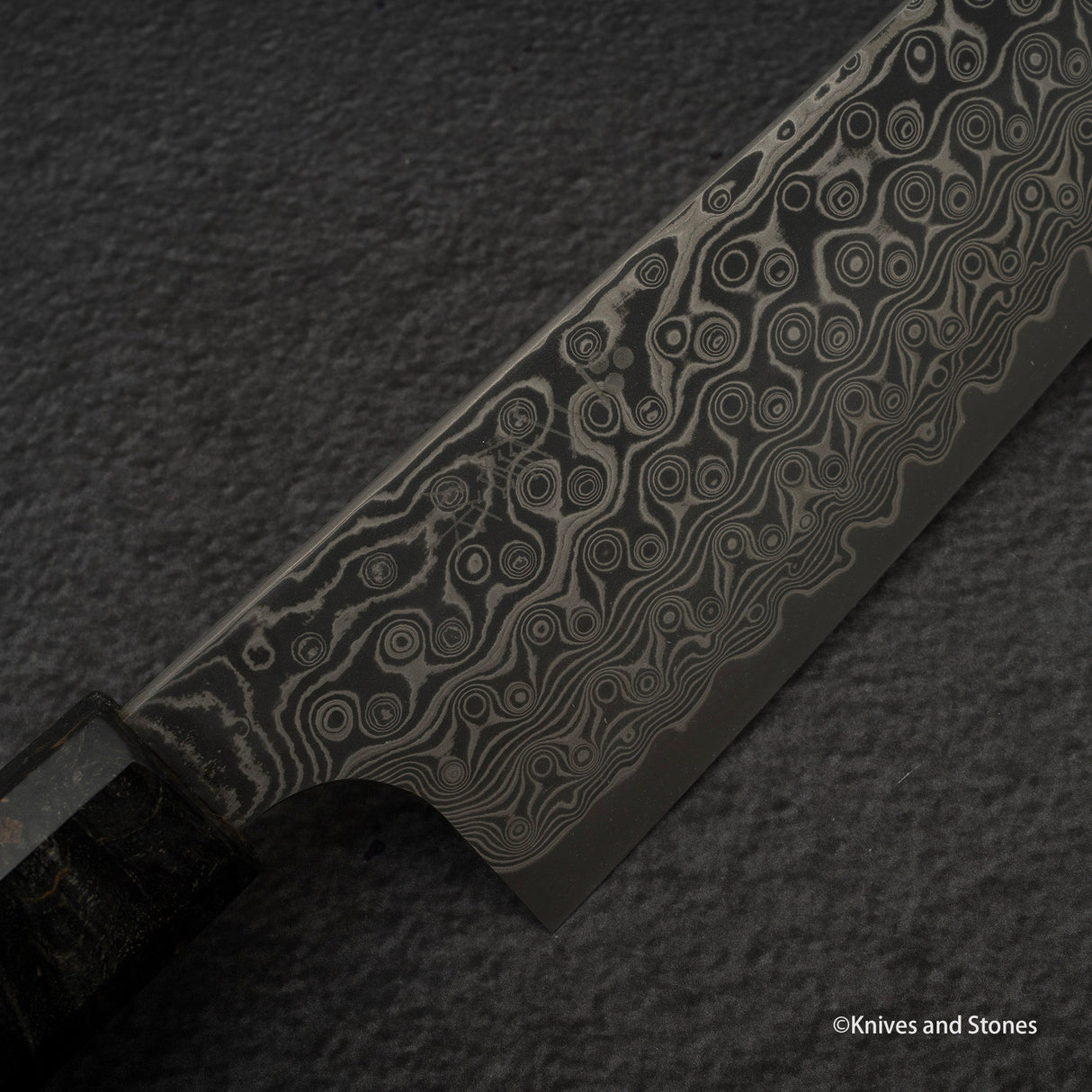 Nigara Anmon (暗紋) SG2 Raindrop Damascus Bunka 180mm Brich Burl Handle