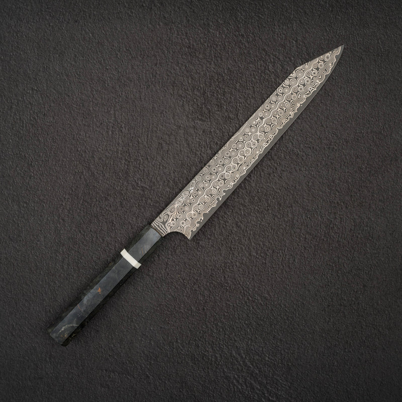 Nigara Anmon SG2 Raindrop Damascus K-tip Sujihiki 255mm Birch