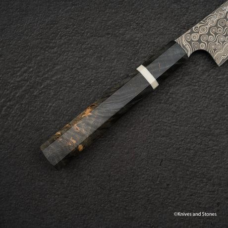 Nigara Anmon SG2 Raindrop Damascus Sakimaru Sujihiki 300mm