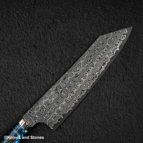 Nigara Anmon (暗紋) SG2 Raindrop Damascus K tip Gyuto 210mm Mother-of-Pearl Inlay Handle