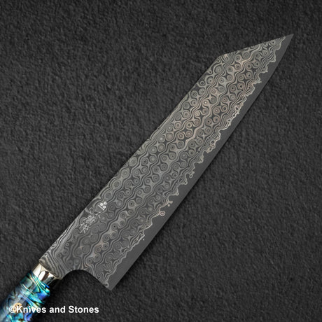 Nigara Anmon (暗紋) SG2 Raindrop Damascus K tip Gyuto 240mm Mother-of-Pearl Inlay Handle