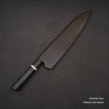 Nigara Ginsan Kurozome Damascus Gyuto 240mm Birch Handle