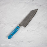 Nigara Anmon (暗紋) SG2 Raindrop Damascus Bunka 180mm Western Blue Turquoise