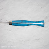 Nigara Anmon (暗紋) SG2 Raindrop Damascus Bunka 180mm Western Blue Turquoise