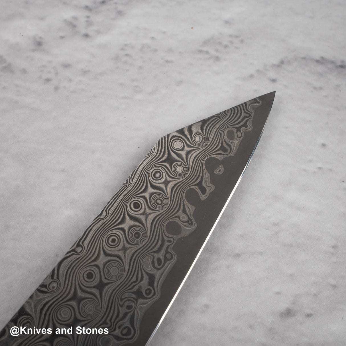 Nigara Anmon (暗紋) SG2 Raindrop Damascus K-tip Petty 150mm Western Green Turquoise