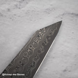 Nigara Anmon (暗紋) SG2 Raindrop Damascus K-tip Petty 150mm Western Green Turquoise