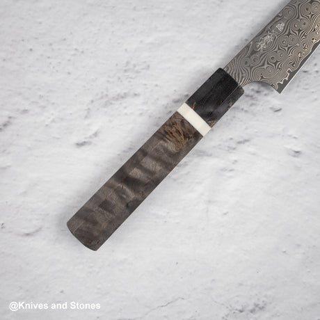 Nigara Anmon SG2 Raindrop Damascus Petty 120mm Birch Handle