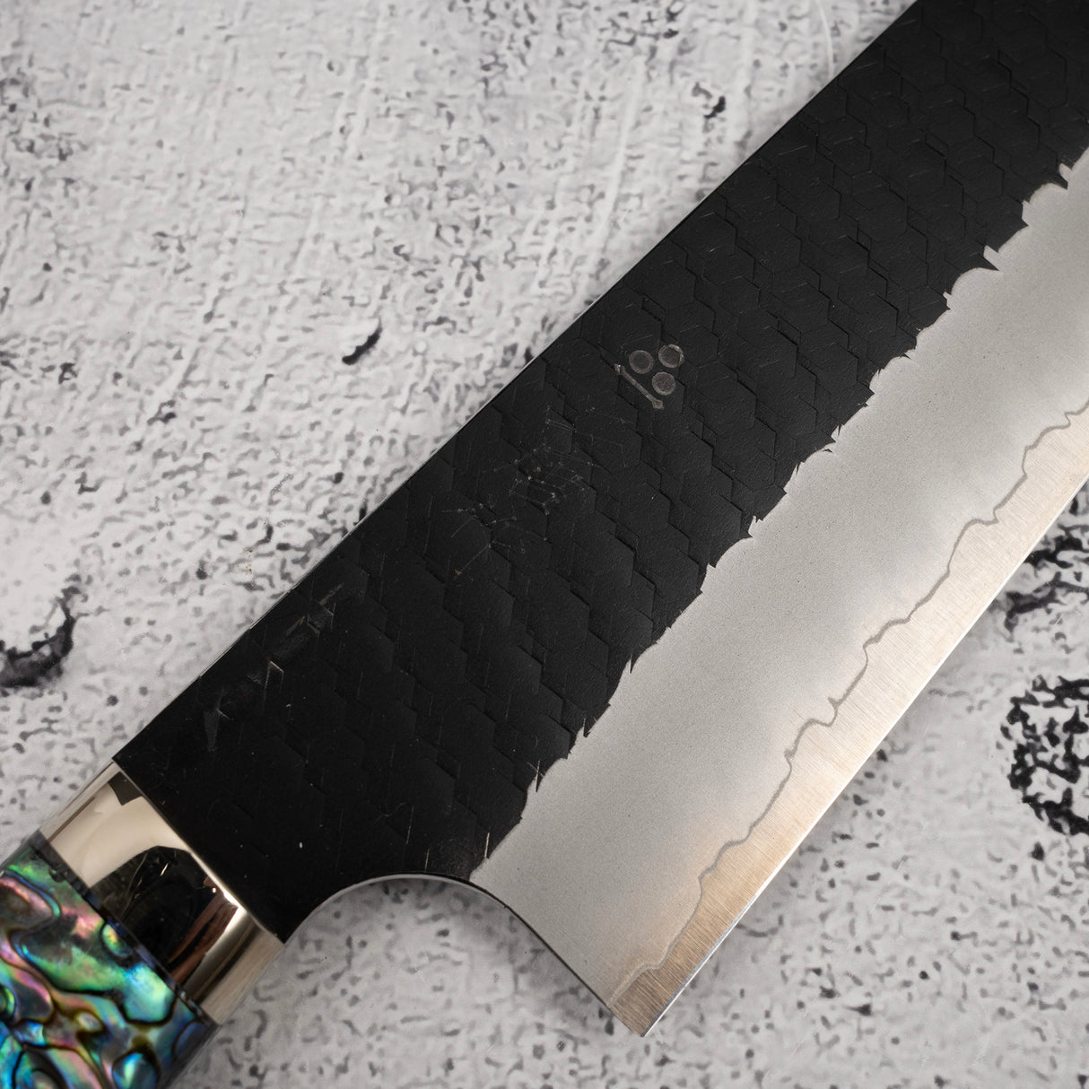 Nigara SG2 Kurouchi Tsuchime Gyuto 240mm Mother-of-pearl Handle