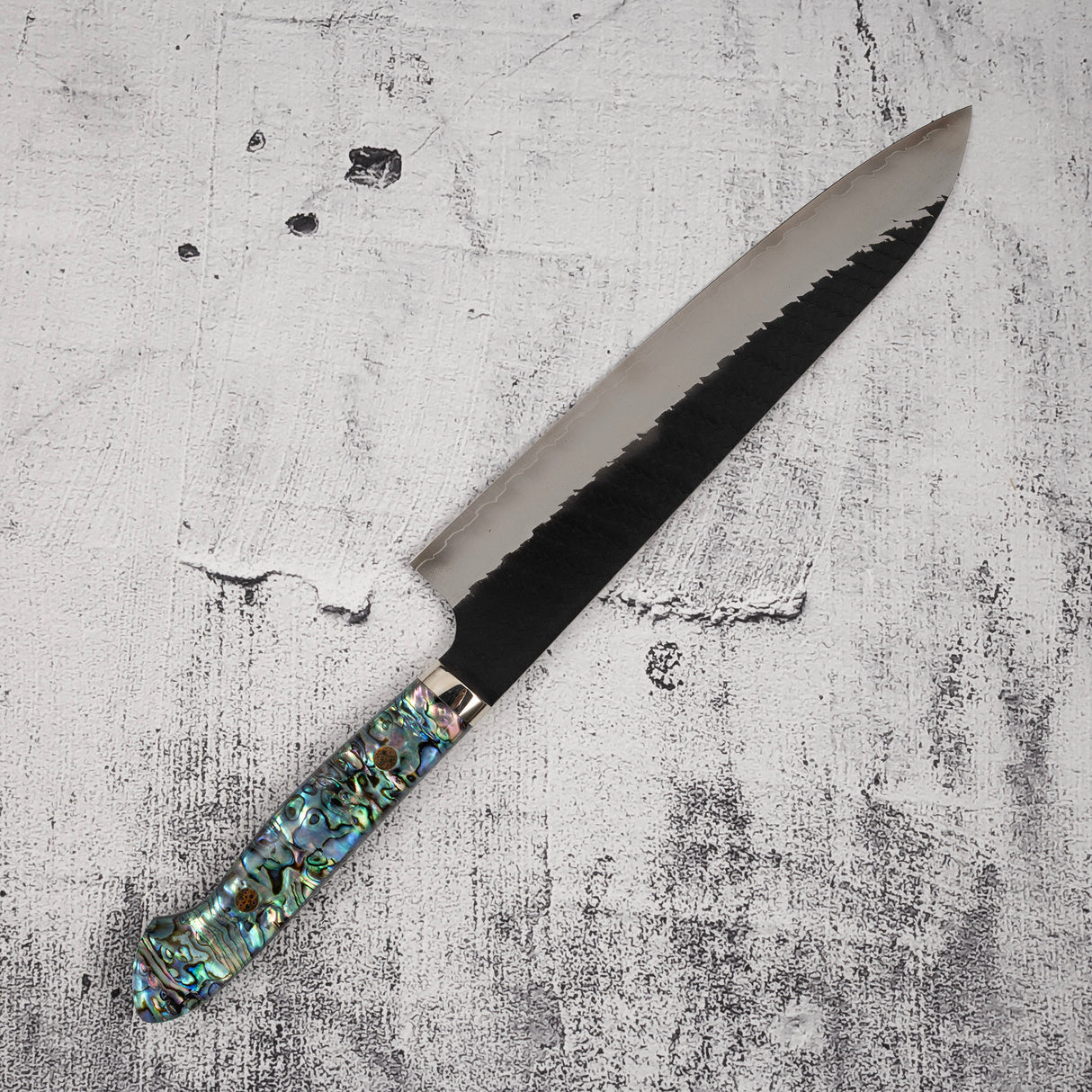 Nigara SG2 Kurouchi Tsuchime Gyuto 240mm Mother-of-pearl Handle