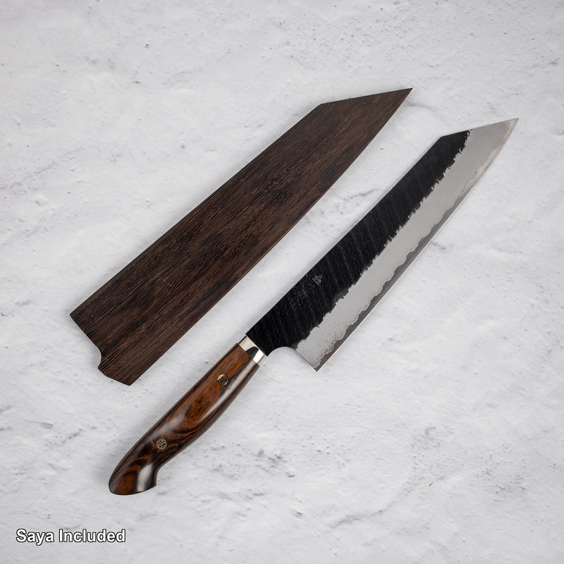 Nigara SG2 Kurouchi Tsuchime K-tip Gyuto 240mm Western Ironwood