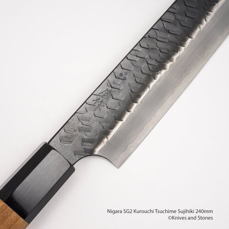 Nigara SG2 Kurouchi Tsuchime Sujihiki 240mm