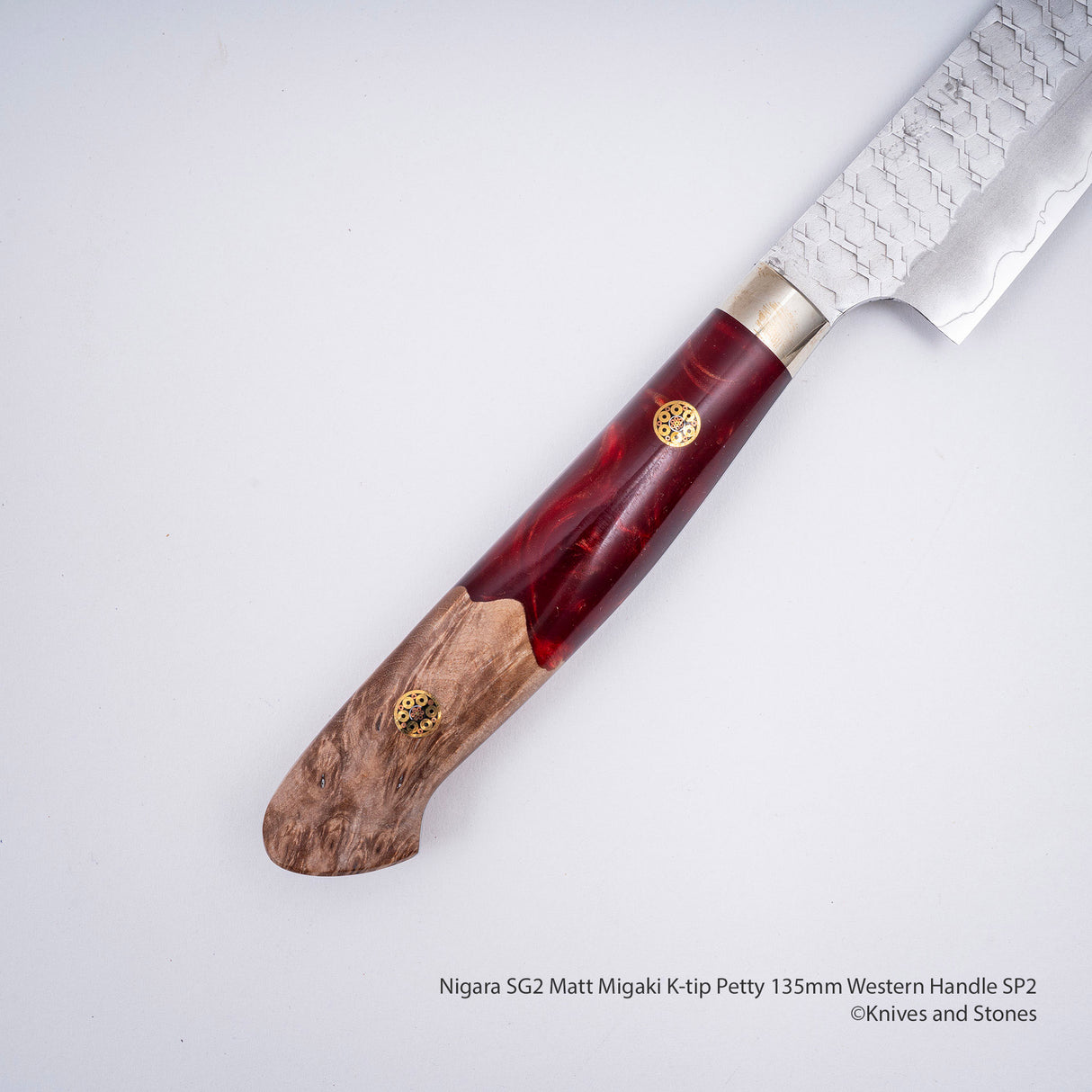 Nigara SG2 Matt Migaki Tsuchime K-tip Petty 135mm Western Handle SP2