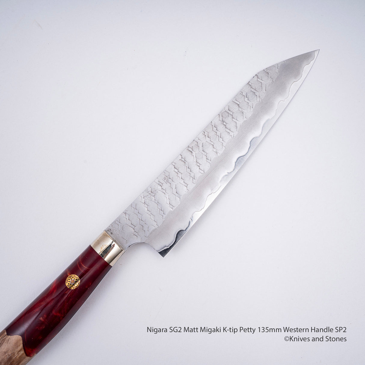 Nigara SG2 Matt Migaki Tsuchime K-tip Petty 135mm Western Handle SP2