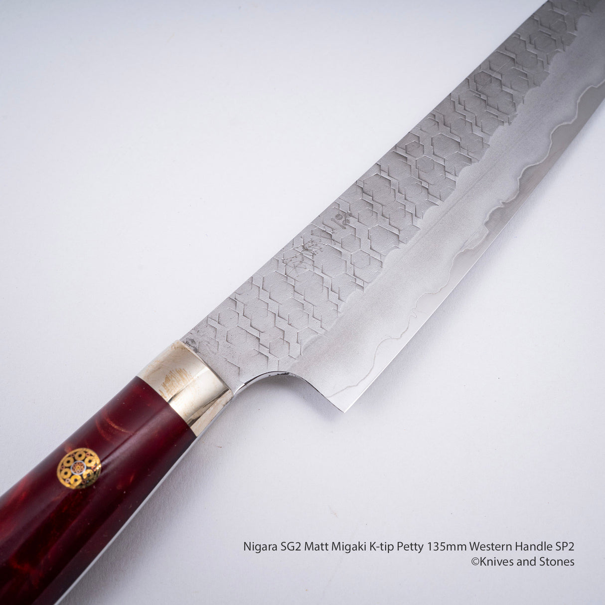 Nigara SG2 Matt Migaki Tsuchime K-tip Petty 135mm Western Handle SP2