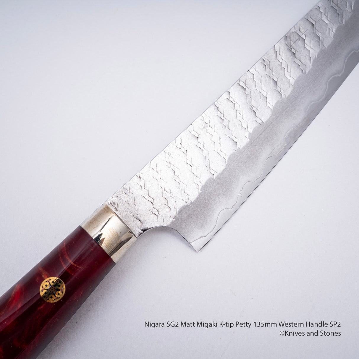 Nigara SG2 Matt Migaki Tsuchime K-tip Petty 135mm Western Handle SP2