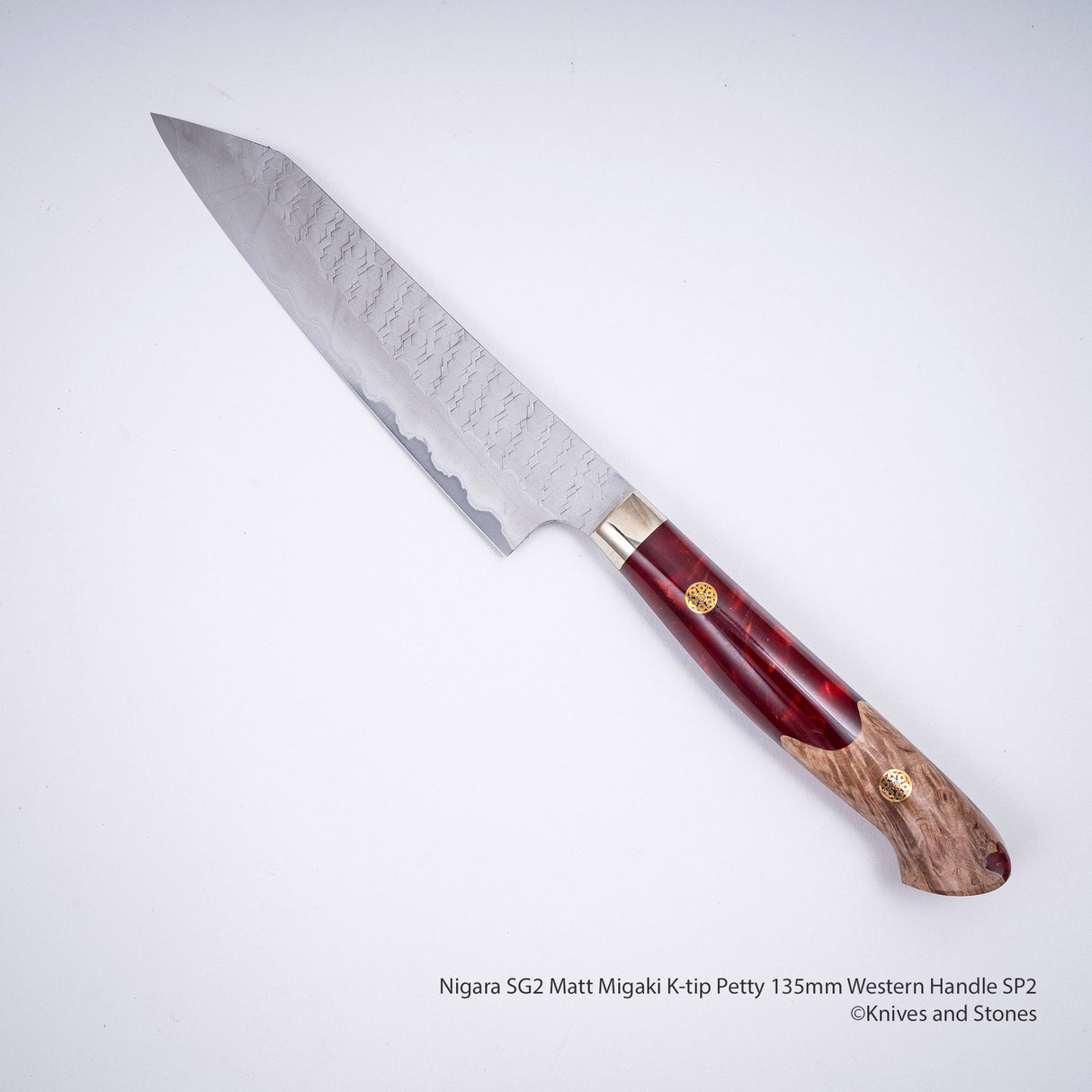 Nigara SG2 Matt Migaki Tsuchime K-tip Petty 135mm Western Handle SP2