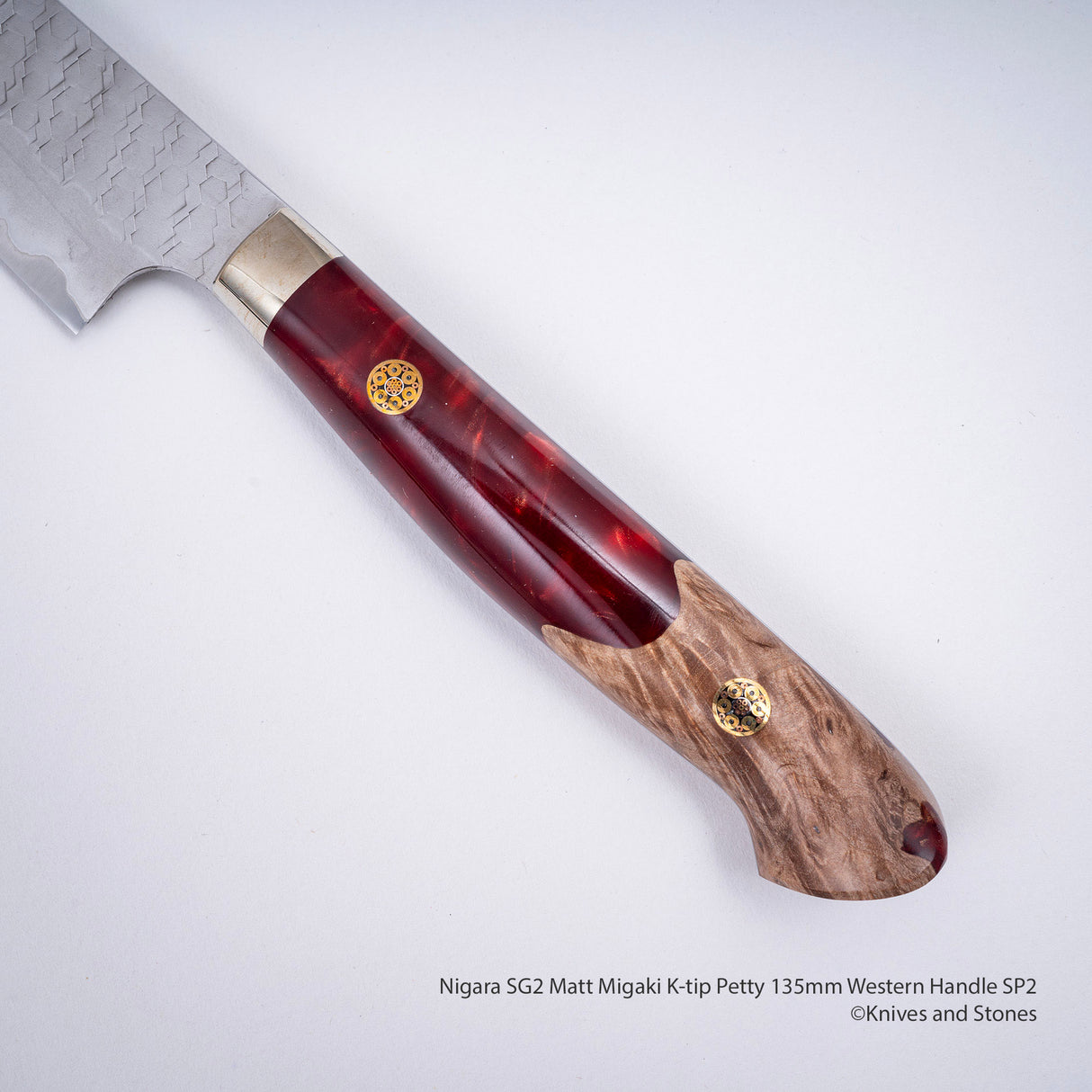 Nigara SG2 Matt Migaki Tsuchime K-tip Petty 135mm Western Handle SP2