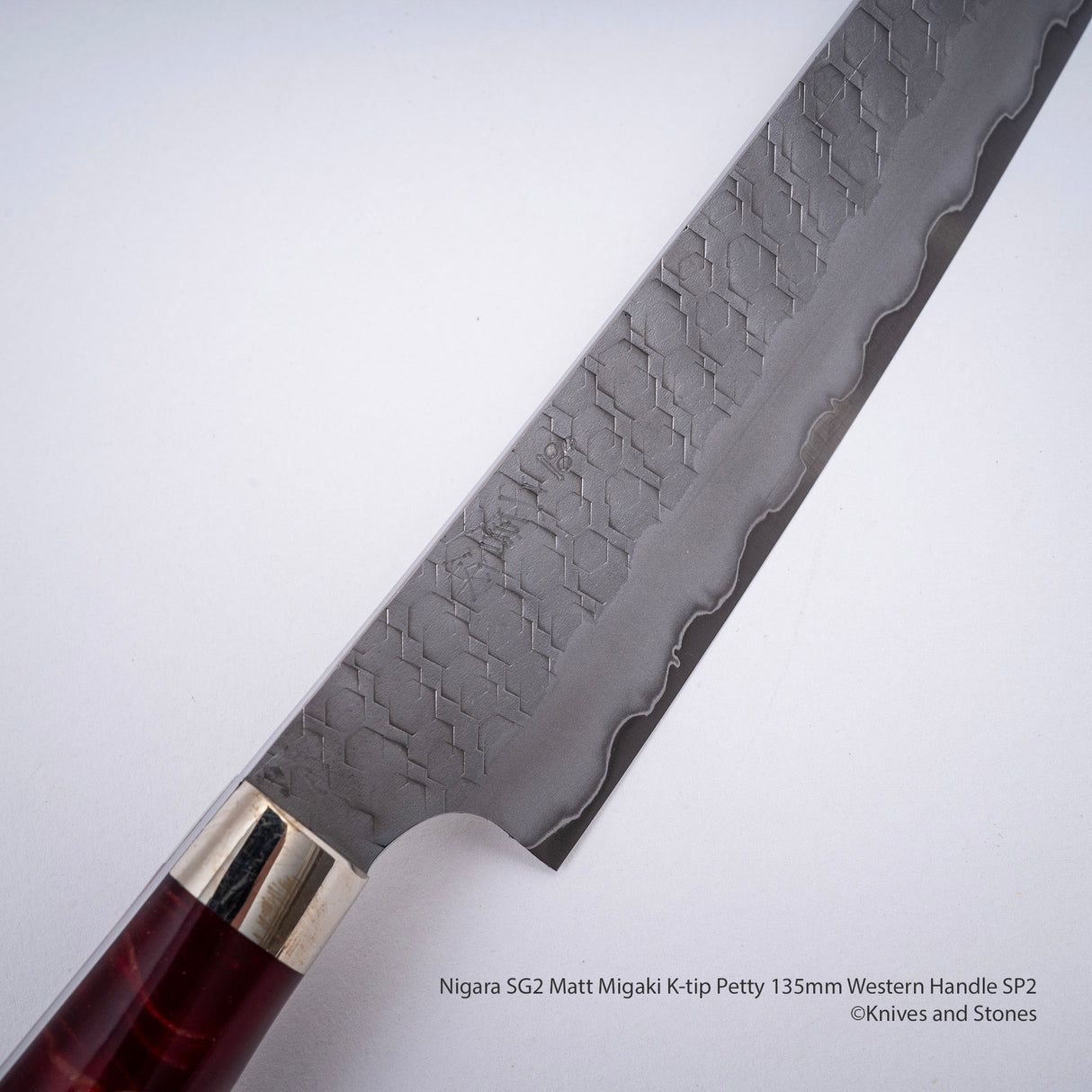 Nigara SG2 Matt Migaki Tsuchime K-tip Petty 135mm Western Handle SP2