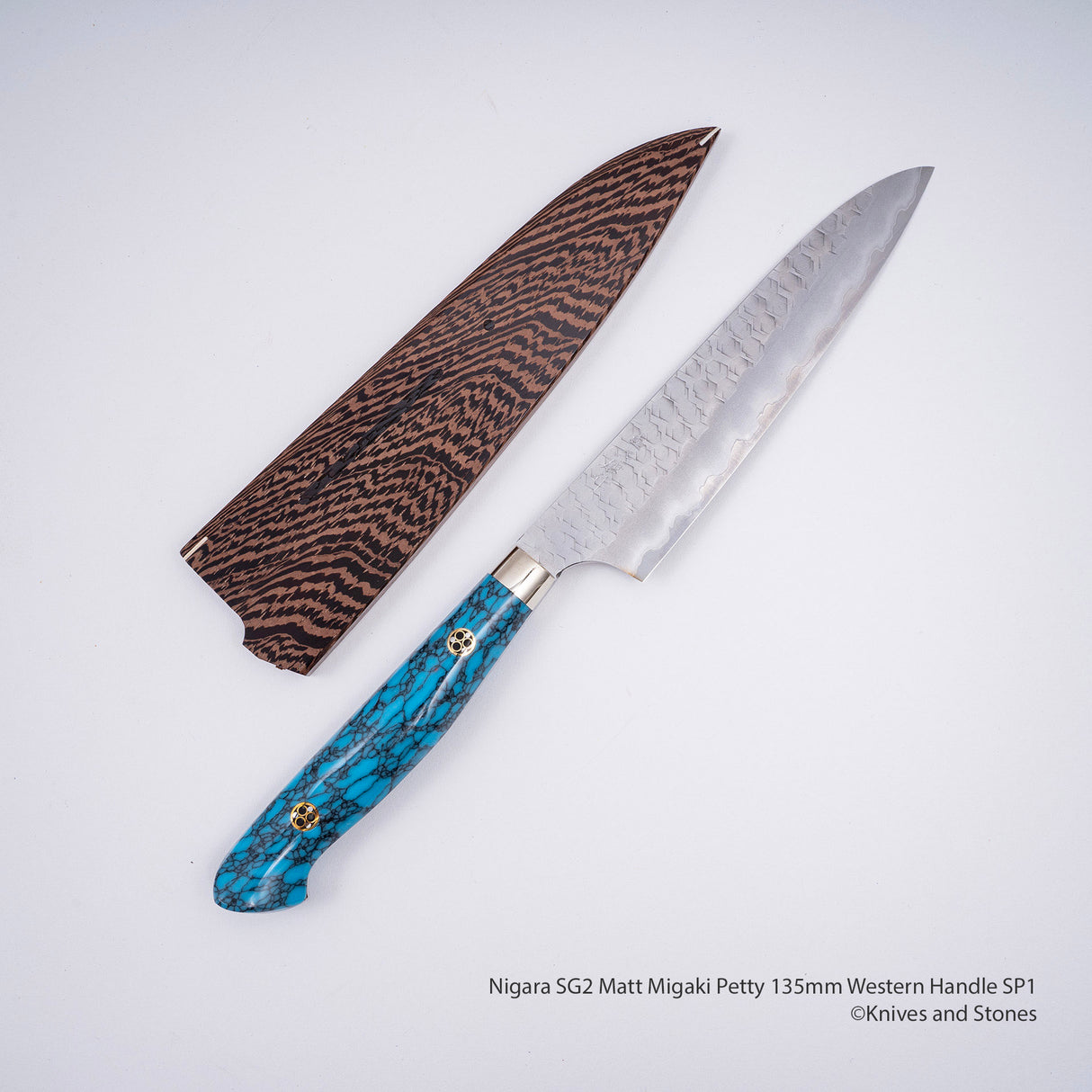 Nigara SG2 Matt Migaki Tsuchime Petty 135mm Western Handle SP1