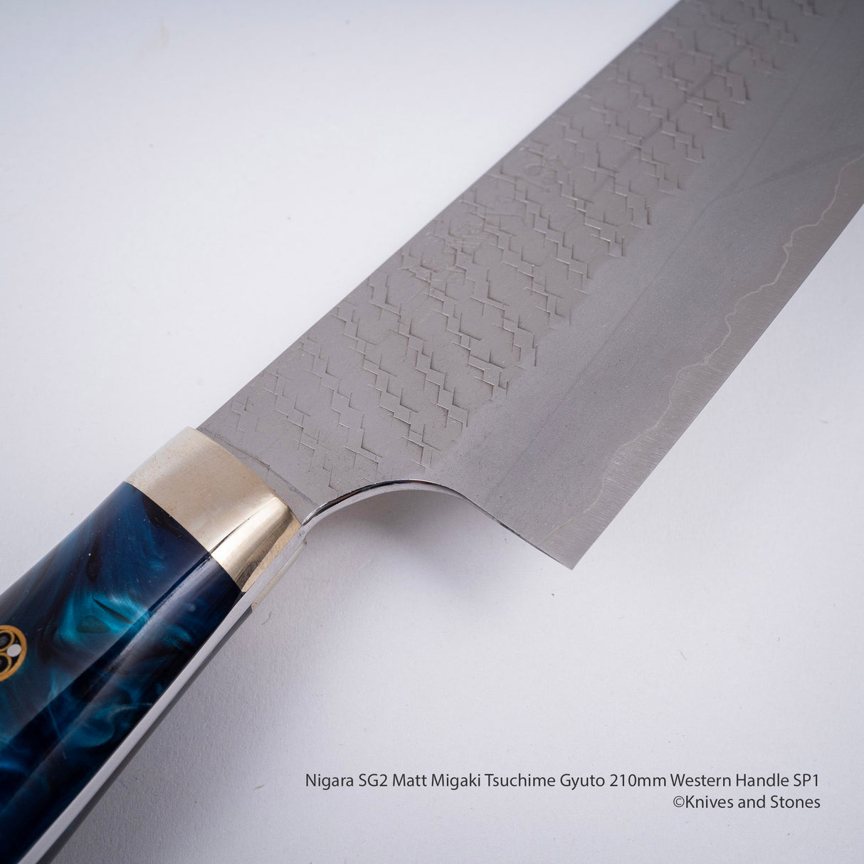 Nigara SG2 Matt Migaki Tsuchime Gyuto 210mm Western Handle SP1