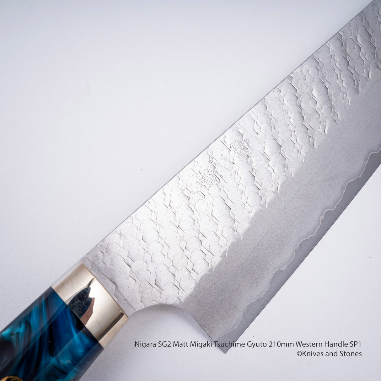 Nigara SG2 Matt Migaki Tsuchime Gyuto 210mm Western Handle SP1