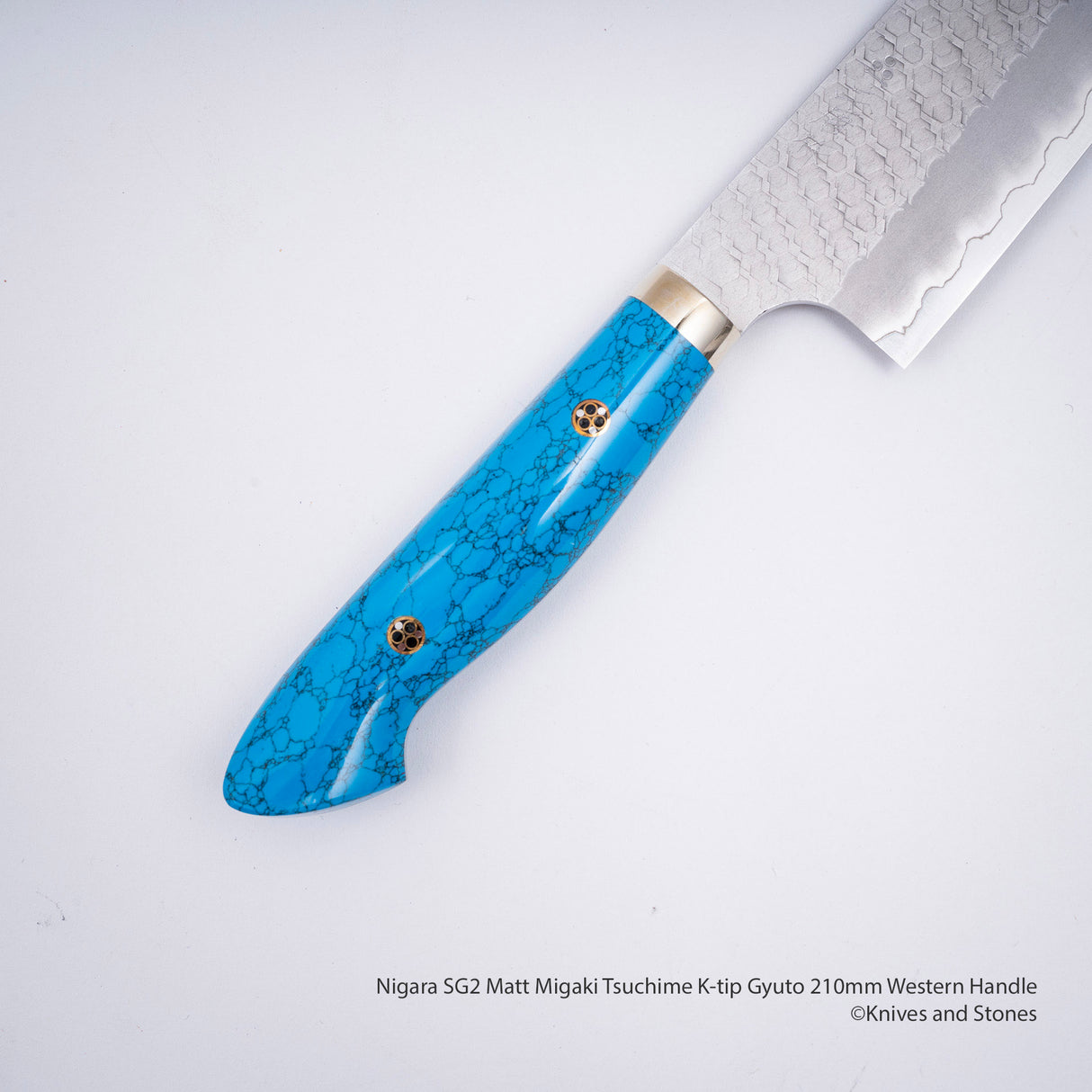 Nigara SG2 Matt Migaki Tsuchime K-tip Gyuto 210mm Western Handle