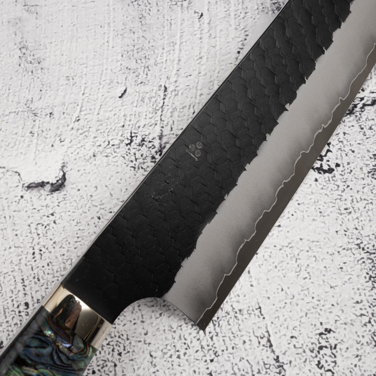 Nigara SG2 Mother-of-pearl K-tip Gyuto 210mm Kurouchi Tsuchime