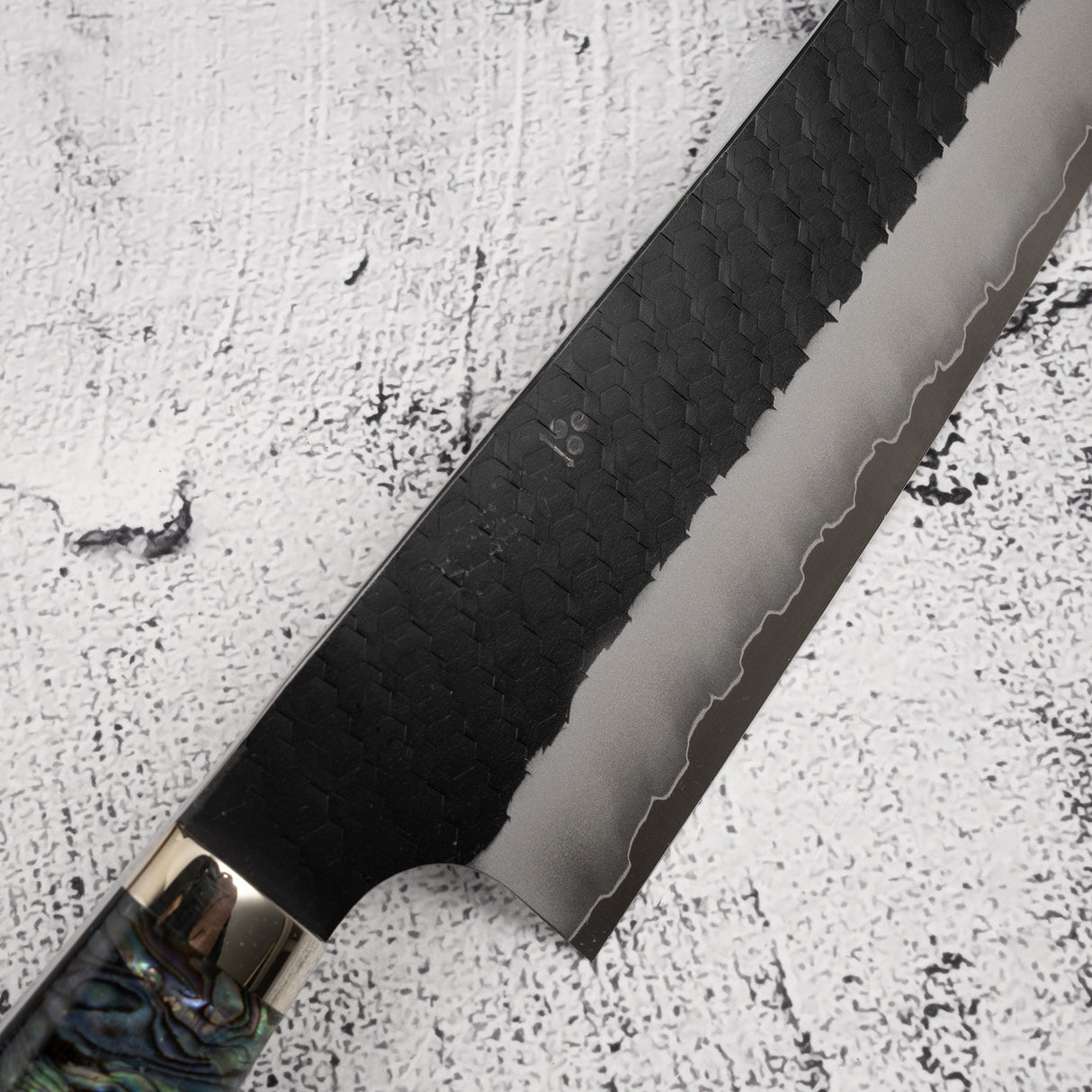 Nigara SG2 Mother-of-pearl K-tip Gyuto 240mm Kurouchi Tsuchime