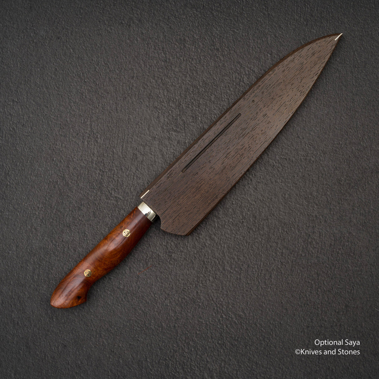 Nigara Anmon (暗紋) SG2 Raindrop Damascus Gyuto 210mm Amboyna Western Handle
