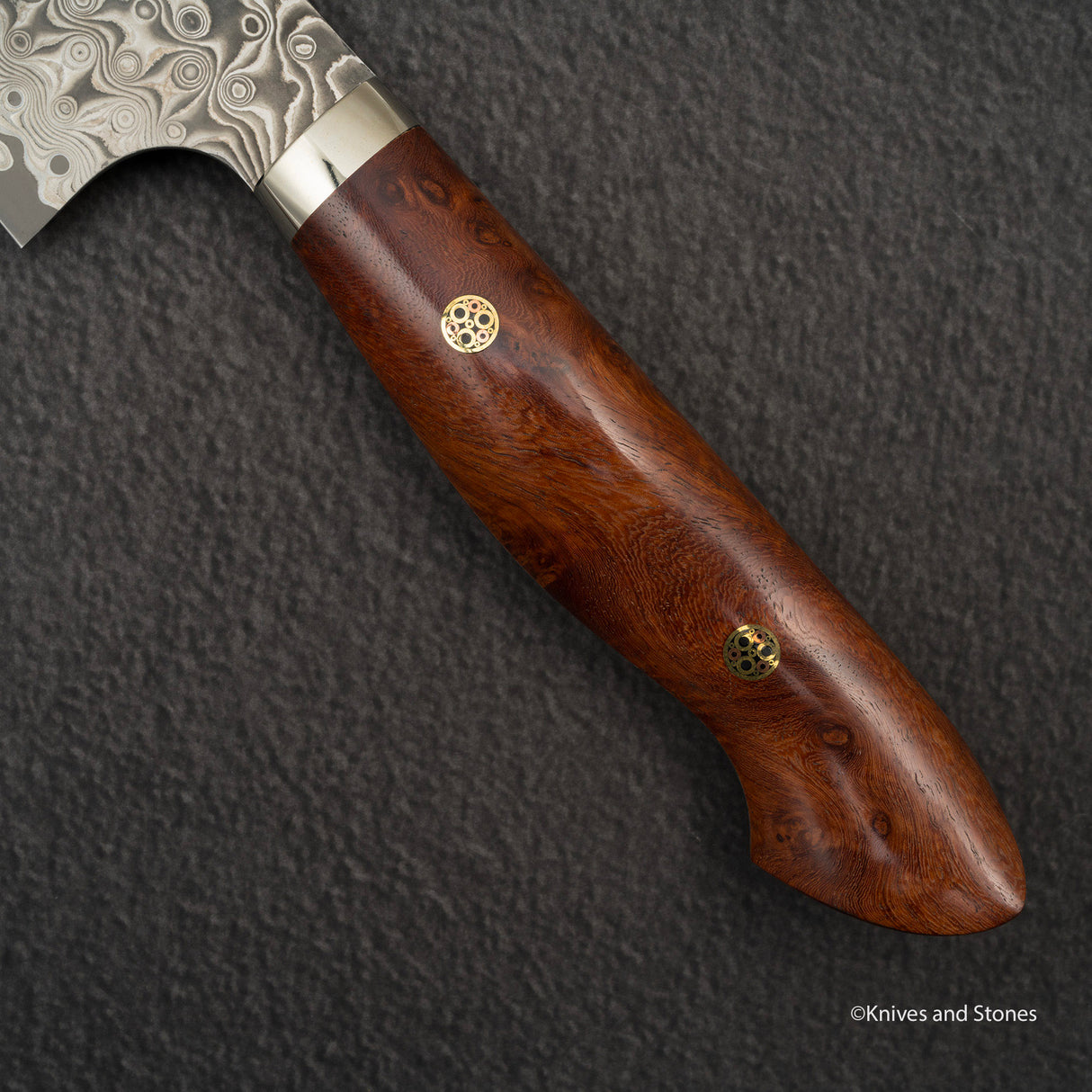 Nigara Anmon (暗紋) SG2 Raindrop Damascus Gyuto 210mm Amboyna Western Handle