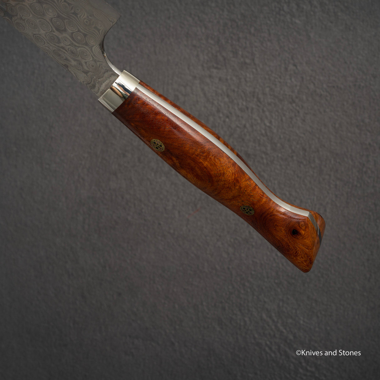 Nigara Anmon (暗紋) SG2 Raindrop Damascus Gyuto 210mm Amboyna Western Handle