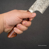 Nigara Anmon (暗紋) SG2 Raindrop Damascus Gyuto 210mm Amboyna Western Handle
