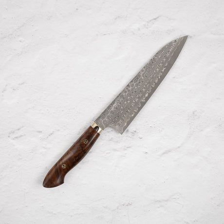 Nigara Anmon (暗紋) SG2 Raindrop Damascus Gyuto 210mm Western Ironwood