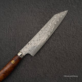 Nigara Anmon (暗紋) SG2 Raindrop Damascus K-tip Petty 150mm Amboyna Burl Western