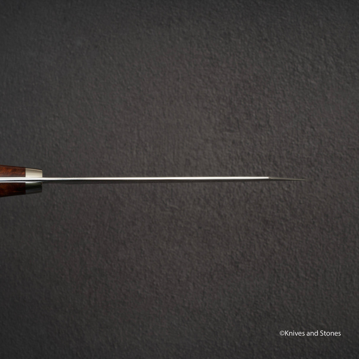 Nigara Anmon (暗紋) SG2 Raindrop Damascus K-tip Petty 150mm Amboyna Burl Western